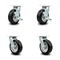 Service Caster 6 Inch Rubber on Aluminum Caster Set with Roller Bearings 4 Swivel Lock 2 Brake SCC-30CS620-RAR-TLB-BSL-2-BSL-2 - alternate 1